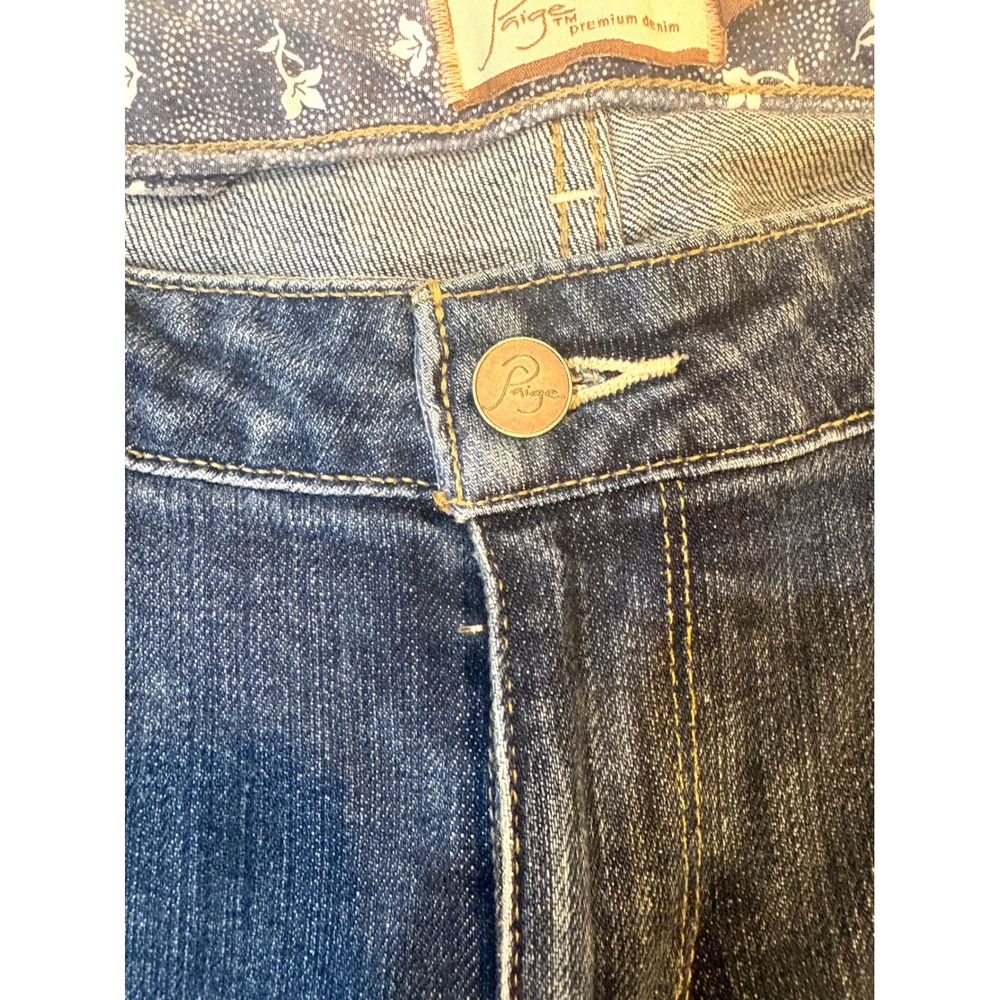 Paige Premium Denim Womens Dark Wash Bootcut Jeans Blue Size 31 Stretch Low Rise - Picture 4 of 16